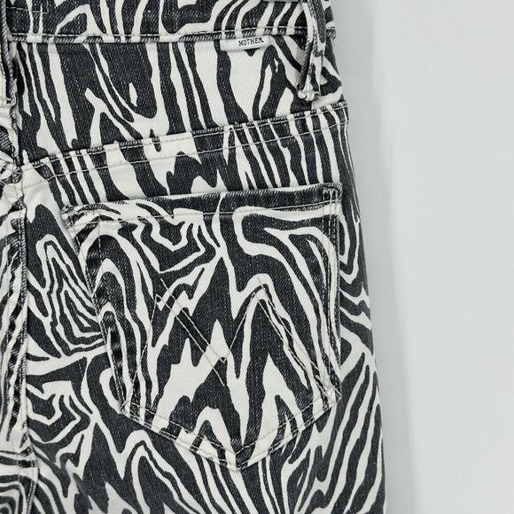 NWR Mother High Waisted Rascal Ankle Fray Hoofin' It Zebra Skinny Jeans Sz 23x27 - Picture 13 of 16